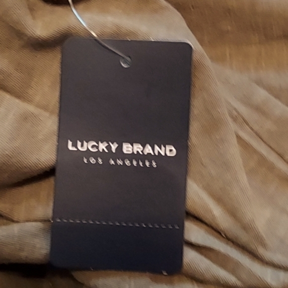 🆕️ Lucky Brand Olive Long Sleeve Boho Top with Elastic Waistband & Sleeve Hems. - Picture 8 of 11